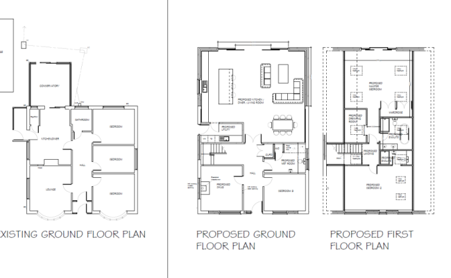 Refurbishment Of Existing Bungalow Including Ground Floor And First Floor Extension Creating Contemporary Home Architectural Building Design Services