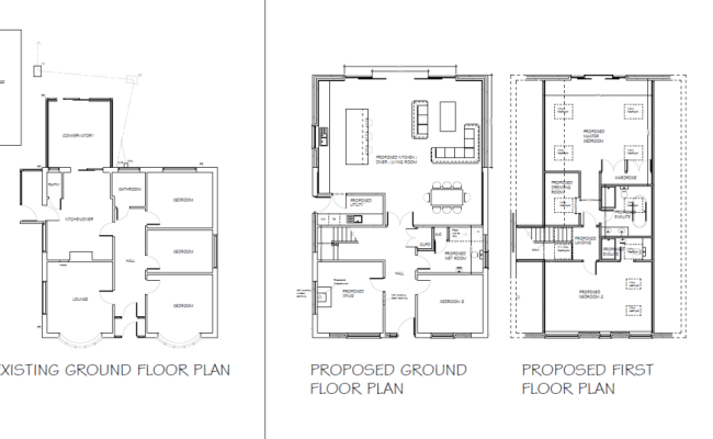 Refurbishment of existing bungalow including ground floor and first ...